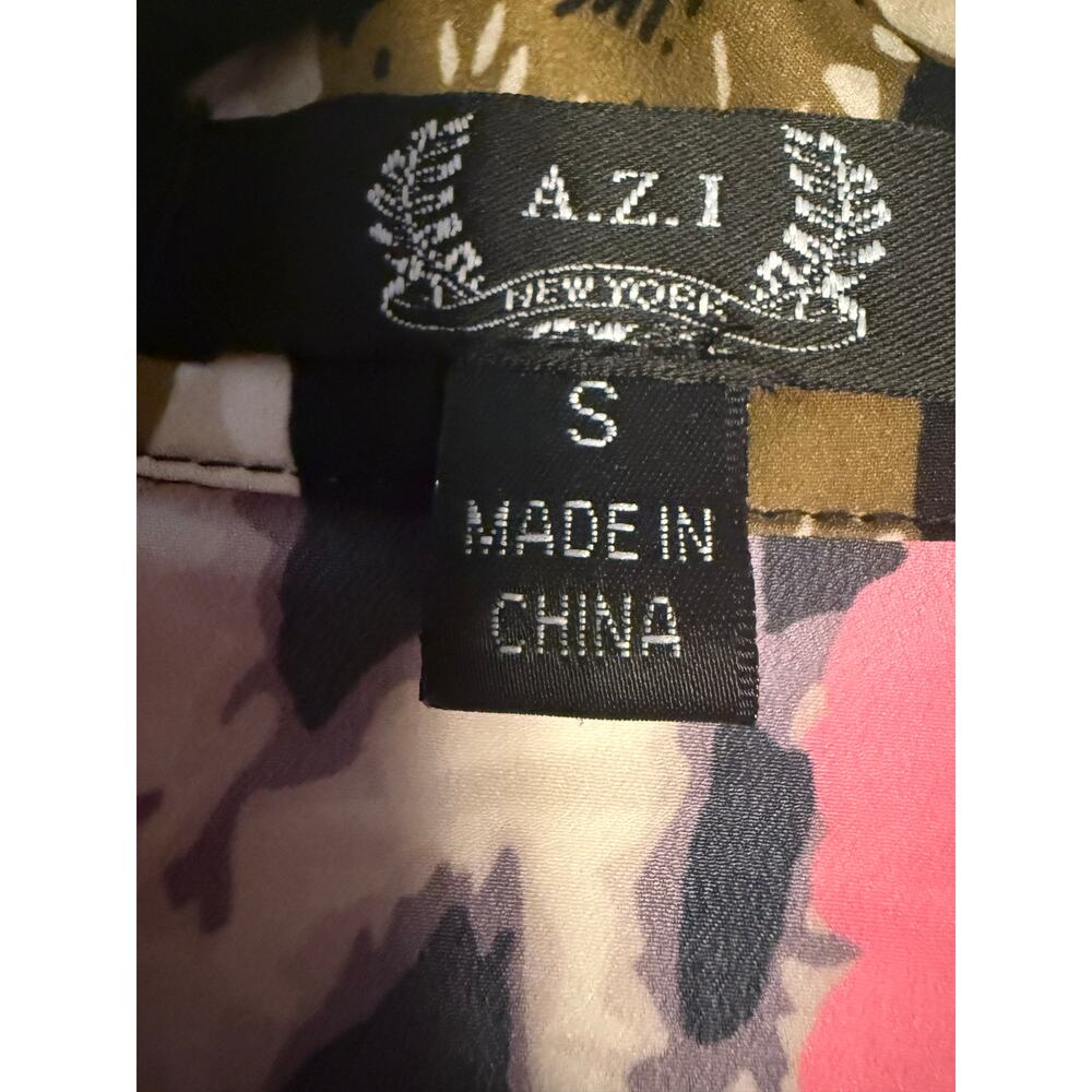 NWT A.Z.I Leopard Print Blouse  | Hot Pink Heart Tie Front Y2K Style S - Picture 2 of 10